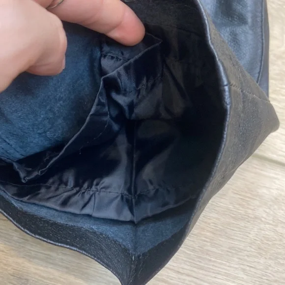 Bagatelle Real Black‎ Leather Pants High Rise Biker Punk Grunge Womens Vintage - Picture 5 of 15